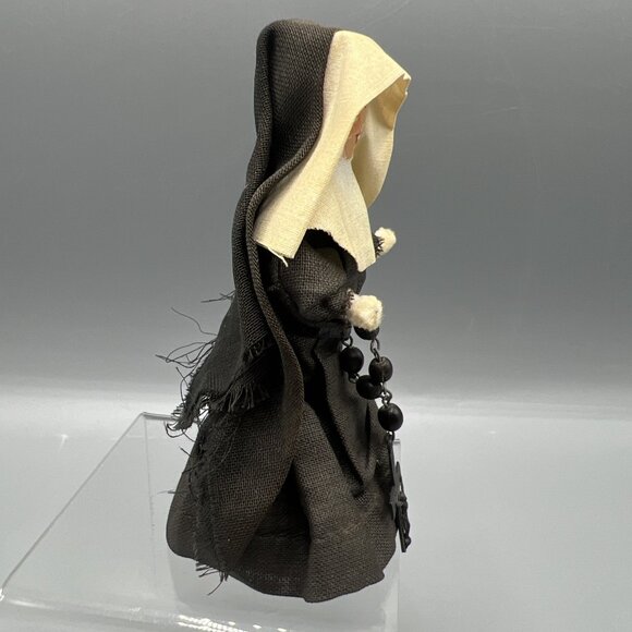 Vtg Nun Bell 4 Inch Tall Metal Crucifix Catholic Religion Nunnery Unusual Kitsch - Picture 2 of 12